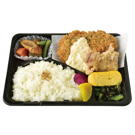 できたてアジフライとからあげ弁当